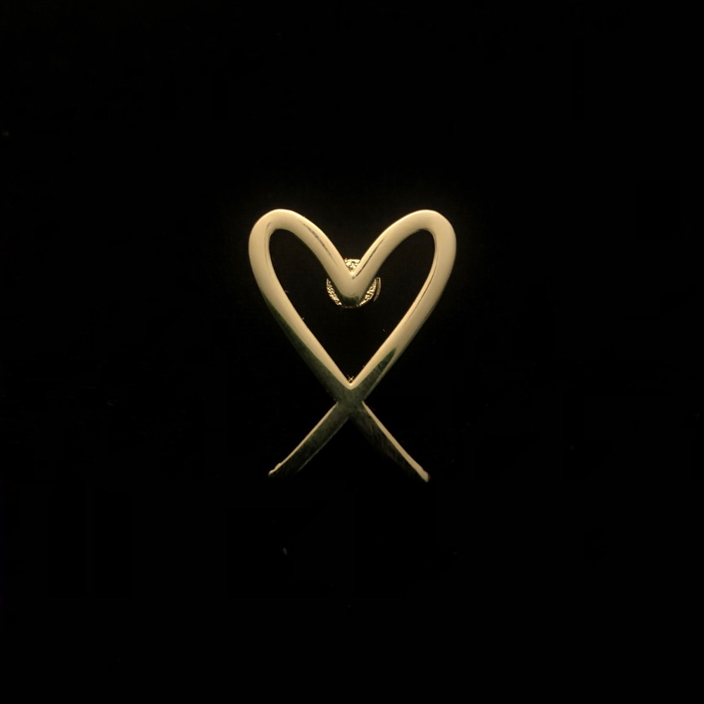 Ten Stacks Gold Heart Enamel Lapel Pin